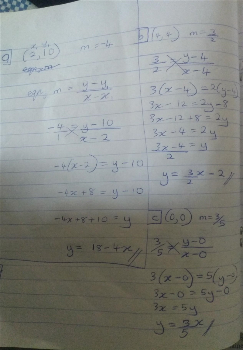 Write the equation of the line which has the given slope "m" and whivh passes-example-1