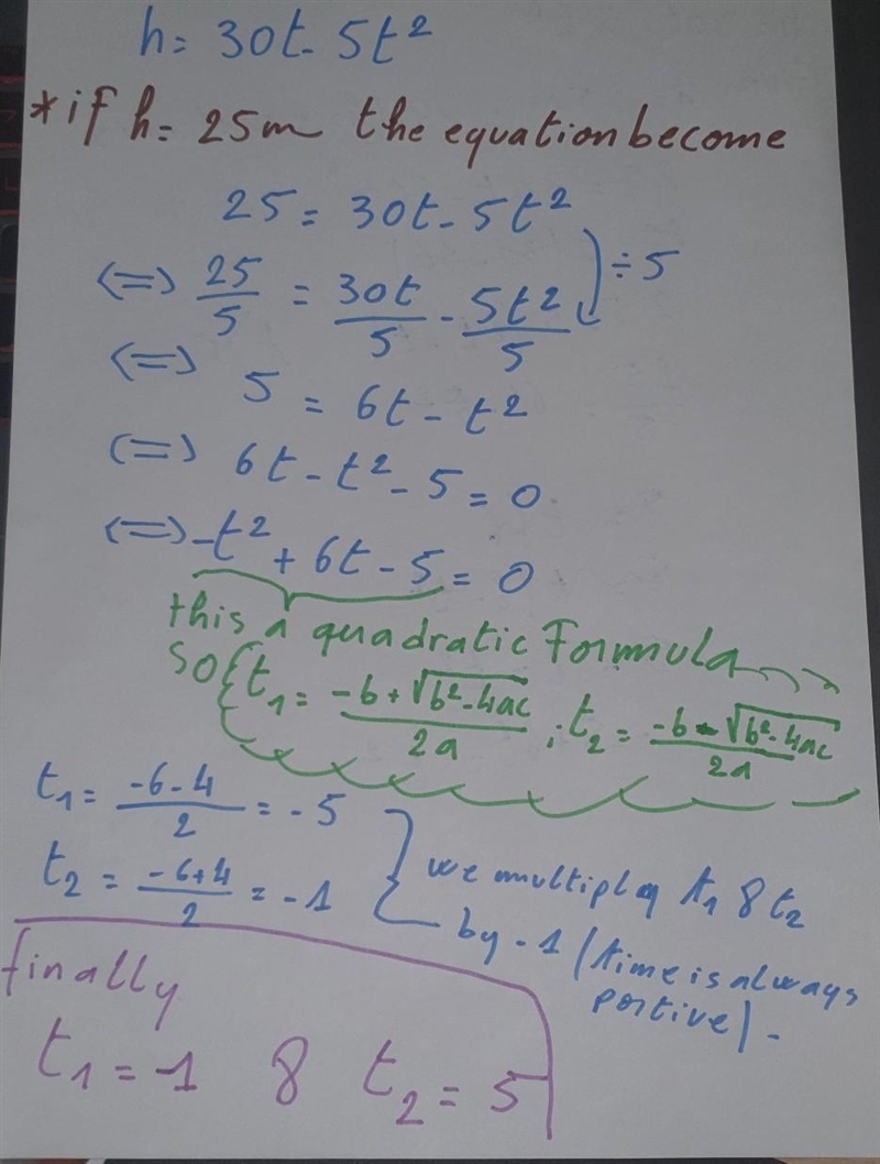 A stone is thrown upward, its height h meters after t seconds is given by this formular-example-1