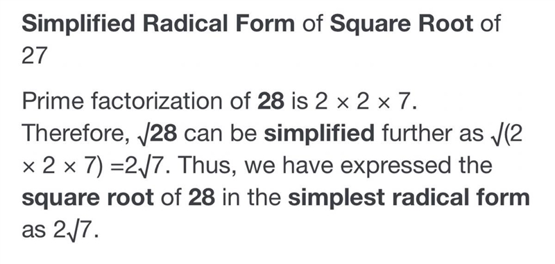 Write ✓ –28 in simplest radical form.-example-1