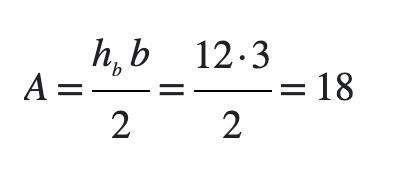 3) What is the area of this triangle? h = 12 in. b = 3 in.-example-1