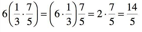 Which expression uses the associative property to make it easier to evaluate 6(1/3 • 7/5 I-example-1