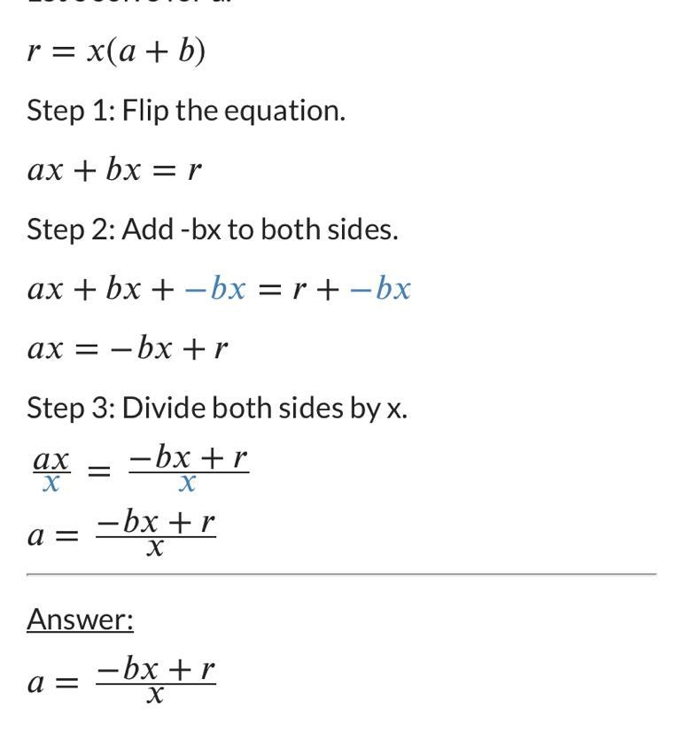 Sove for A. R = X(A + B)-example-1