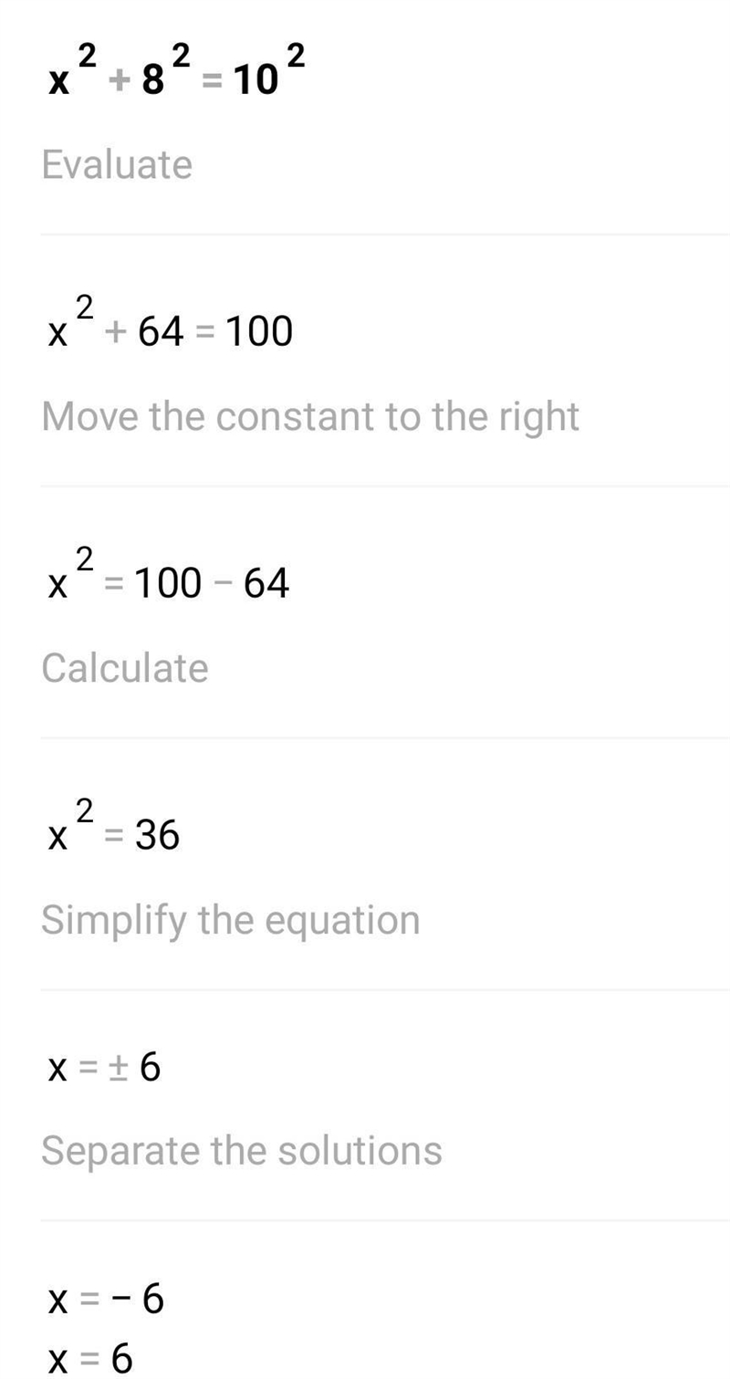 Use the Pythagorean Theorem to find the length of the leg in the triangle shown below-example-1