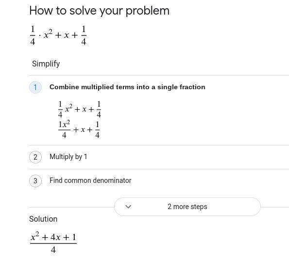 Select the correct answer. Solve the following equation by completing the square. 1/4x-example-1