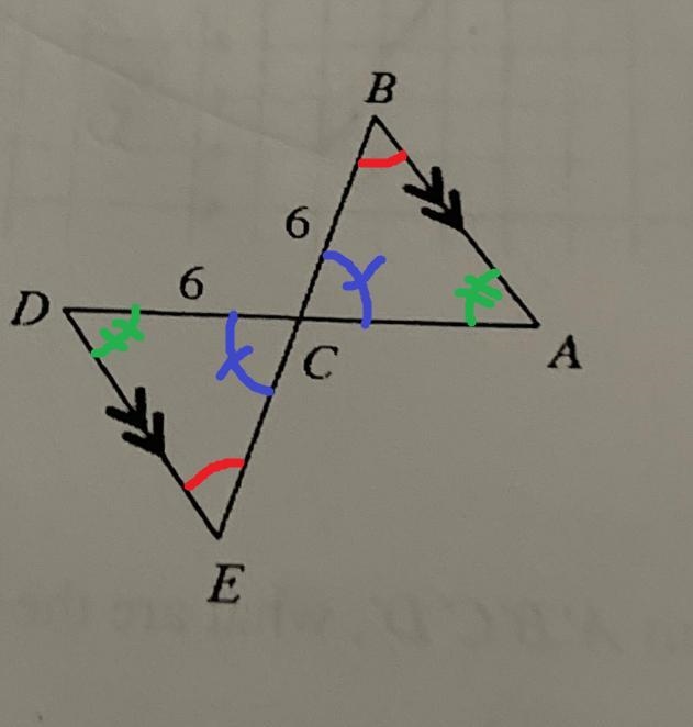 Determine if the triangles are congruent. If so, write a congruence statement.-example-1