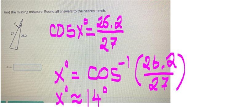 Find the missing measures using trig-example-1