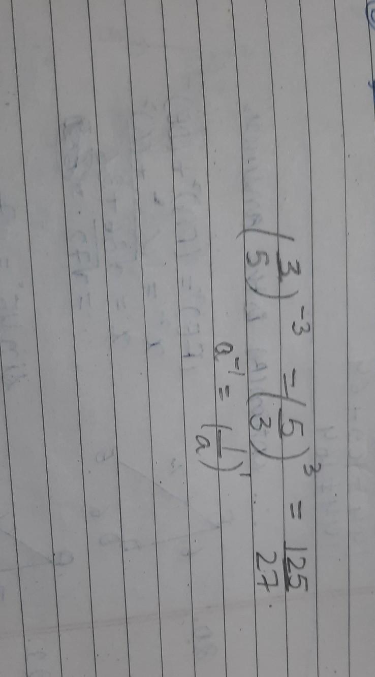 PLEASE HELP !! rewrite the following without an exponent. (3/5) to the -3 power-example-1