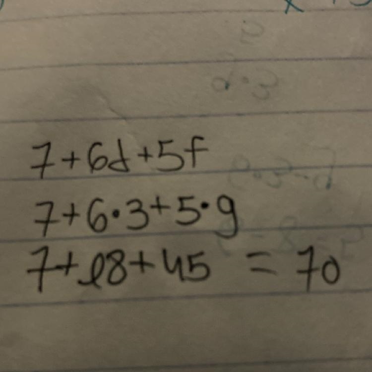 7 + 6d + 5f use d = 3 and f = 9-example-1