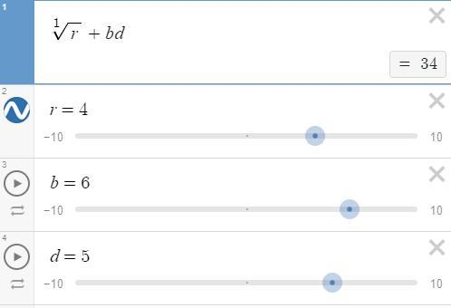 Type the answer in the box. r = 4 b = 6 d = 5-example-1