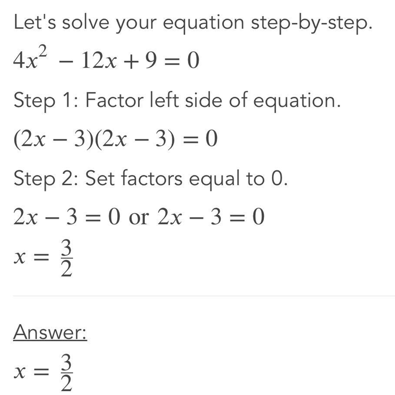 Rewrite the equation by completing the square. 4x2 – 12x + 9 = 0-example-1