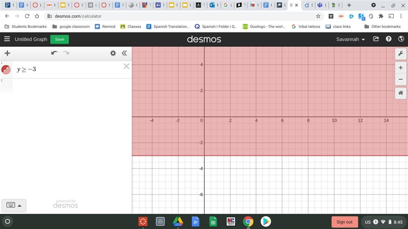 The graph for y≥-3. true false helpp me​-example-1