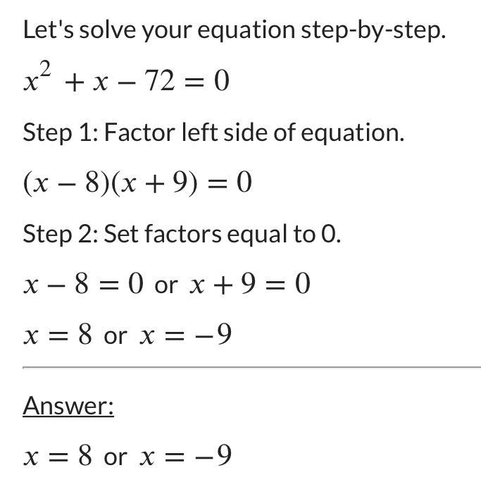 Rewrite the equation by completing the square. x^2 + x - 72 = 0-example-1