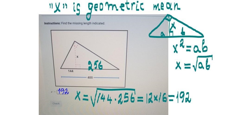 Find the missing length indicated​-example-1