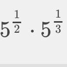 Convert the expression (√5)(∛5) to exponential form. Show your work-example-1