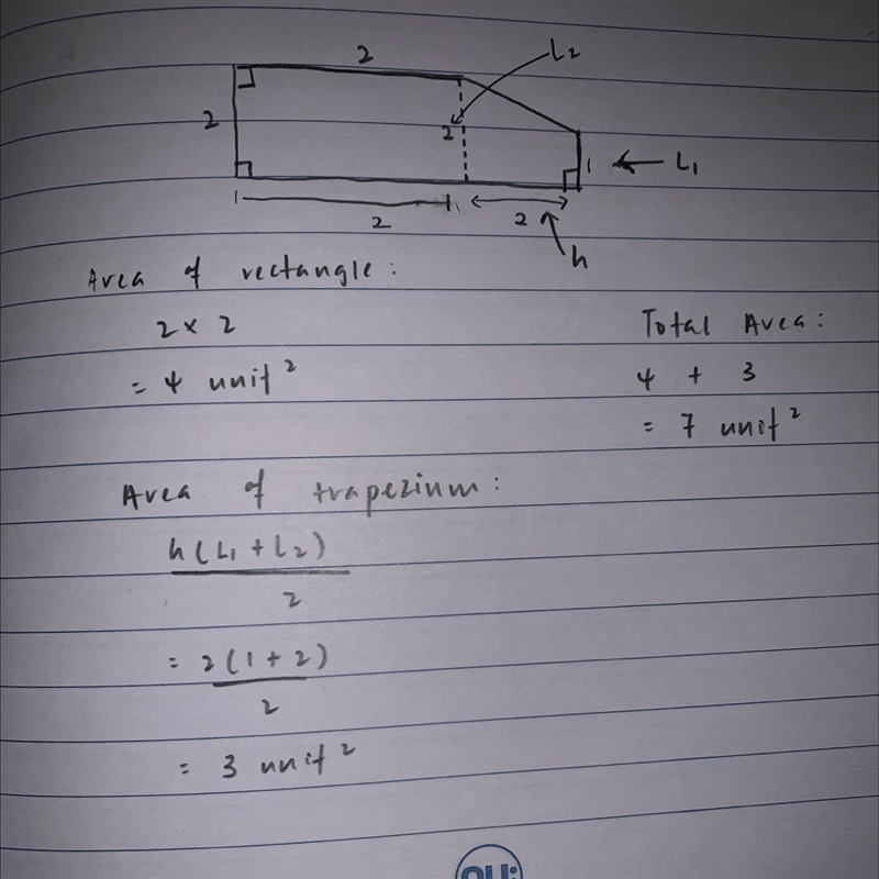 Find the area of the shape below-example-1