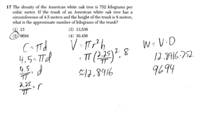 The density of the American white oak tree is 752 kilograms per cubic meter. If the-example-1