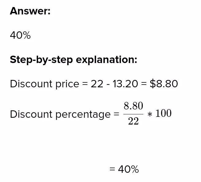 The price of a pair of earrings is $22 but Priya buys them on sale for $13.20. By-example-1