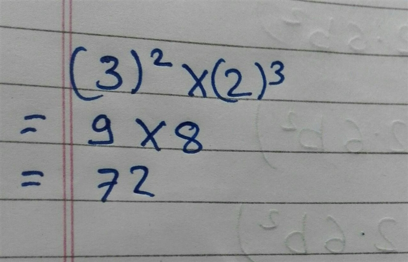 Find the value of 3²×2³​-example-1