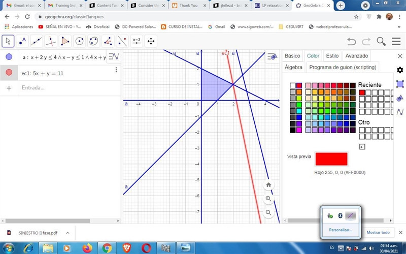 Consider the following IP problem. Max z = 5x1+x2 s.t. − x1 + 2x2 ≤ 4 x1 − x2 ≤ 1 4x-example-1