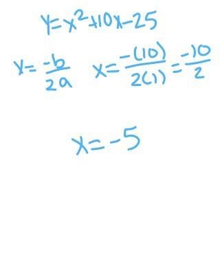 What is the axis of symmetry for a parabola expressed by the quadratic equation? y-example-1