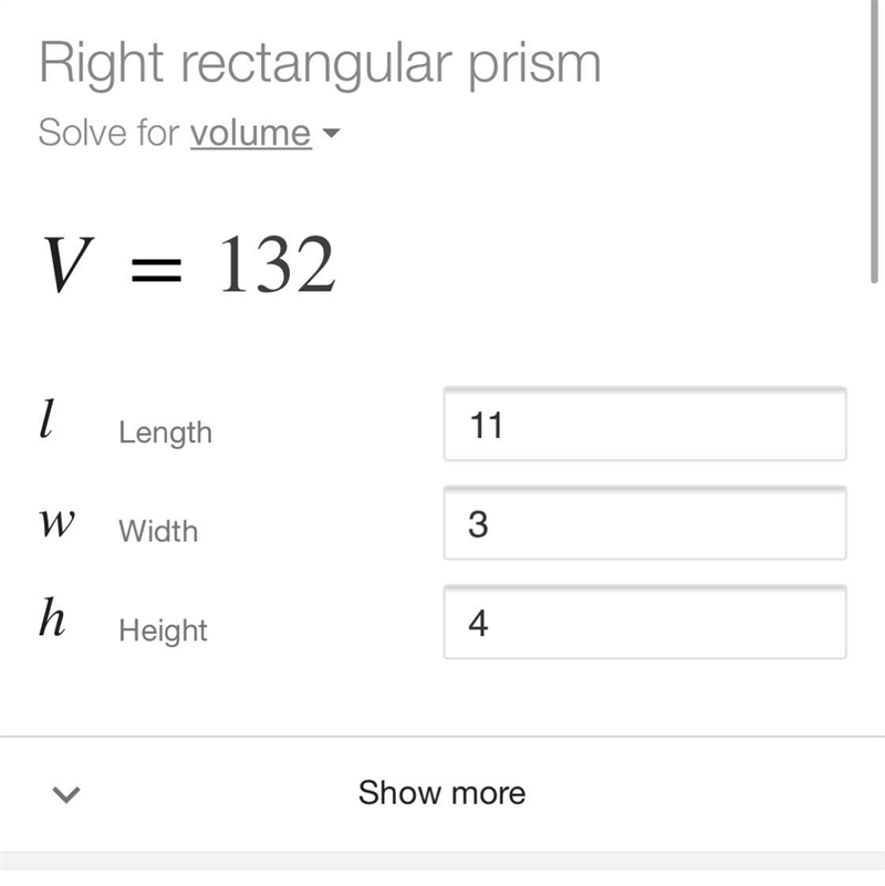 A rectangular prism has a length of 11ft, a height of 4ft, and a width of 3ft. What-example-1