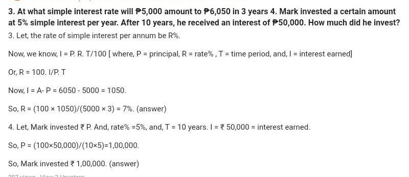 mark invested a certain amount at 5 % simple interest per year after 10 year he received-example-1