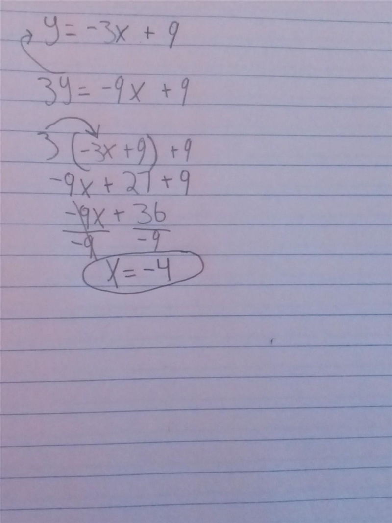 Yo uh y = -3x + 9 3y = -9x + 9 It’s asking How many solutions does the system have-example-1