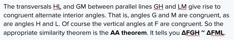 Determine if the triangles are similar. If they are, state the theorem.-example-1