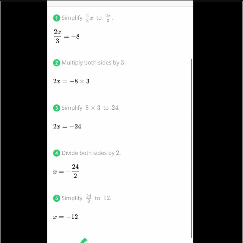 What is 2/3x=-8 i need help plsss-example-1