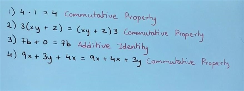 Can someone please help me with 1-4 name the property of operations illustrated by-example-1