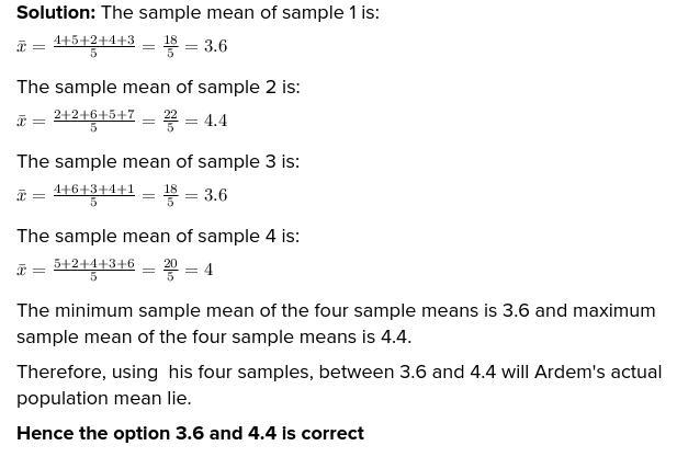 Ardem collected data from a class survey he then randomly selected samples of five-example-1