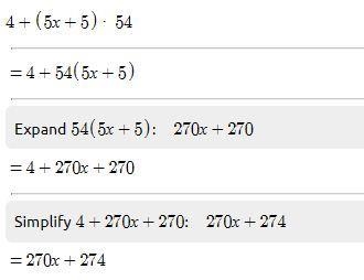 Solve each equation for the given variable 1.3(2x+4)=54 2.4+(5x+5)54 Please-example-2