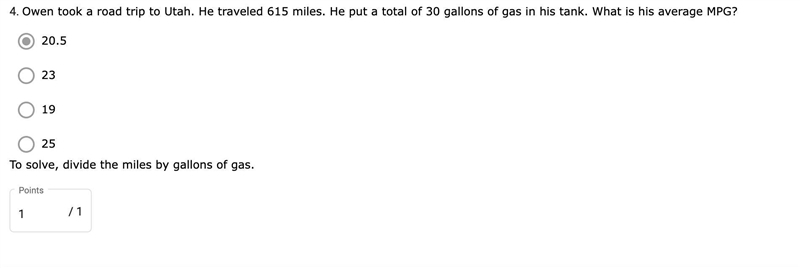 HELP ME PLSSSSSS IM ALMOST DONE !!! Owen took a road trip to Utah. He traveled 615 miles-example-1