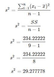 Find the variance of the given sample 18, 18, 18, 9, 15, 5, 10, 5, 15-example-1