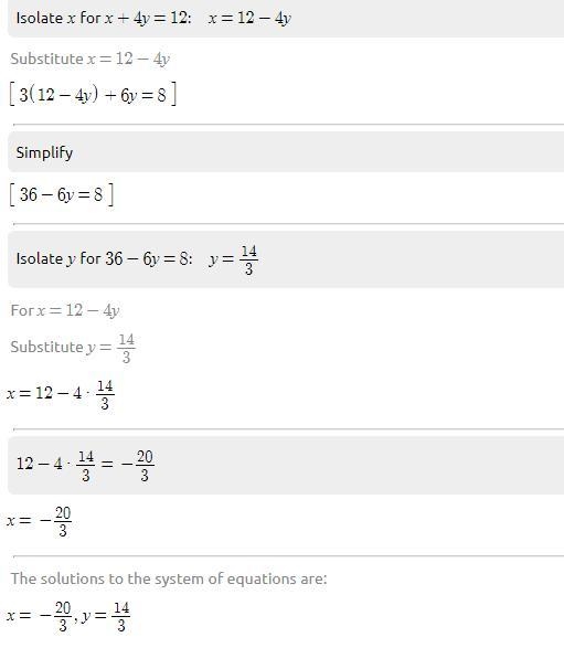 5x+4y=12. 3x + 6y=8. Help me plaeaee-example-1