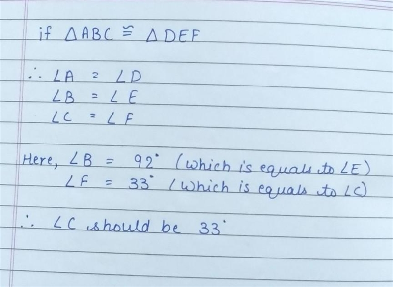 PLEASE HELP!! GEOMETRY Determine the measure of angle C A) 33° B) 55° C) 88° D) 92°-example-1