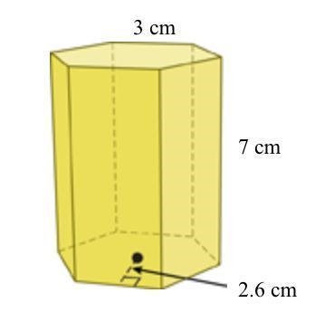 To the nearest cubic centimeter, what is the volume of the regular hexagonal prism-example-1