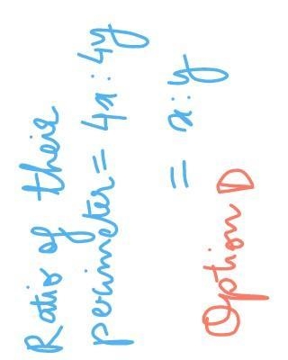The size of two square is x:y, the ratio of perimeter is a. 4x:y b. x/4:y/4 c. 2x-example-2