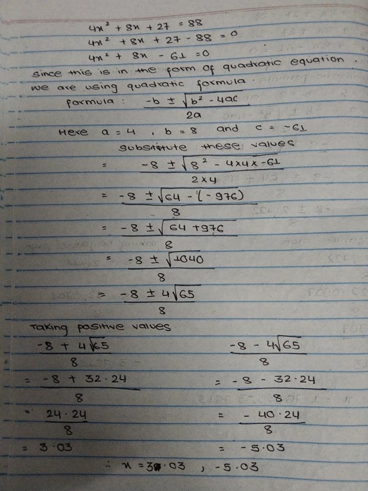 Quadratic 4x2+8x+27=88-example-1