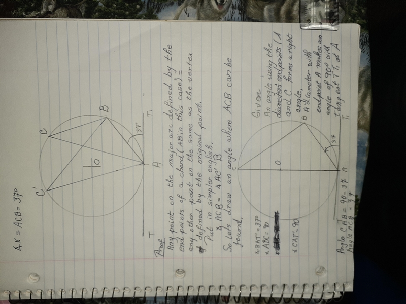 Q14) Points A, B and C lie on the circumference of a circle and DE is the tangent-example-1