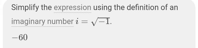 Simplify the expression: 15i ⋅ 4i-example-1