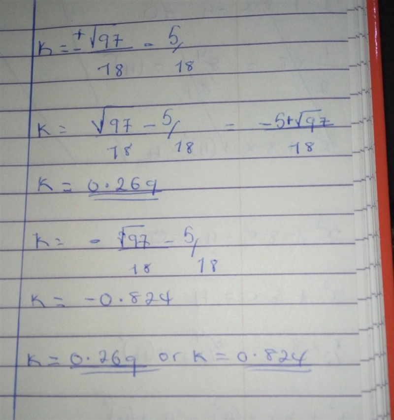 Solving quadratic equation using the completing the square (a). 9k²+5k=2​-example-2