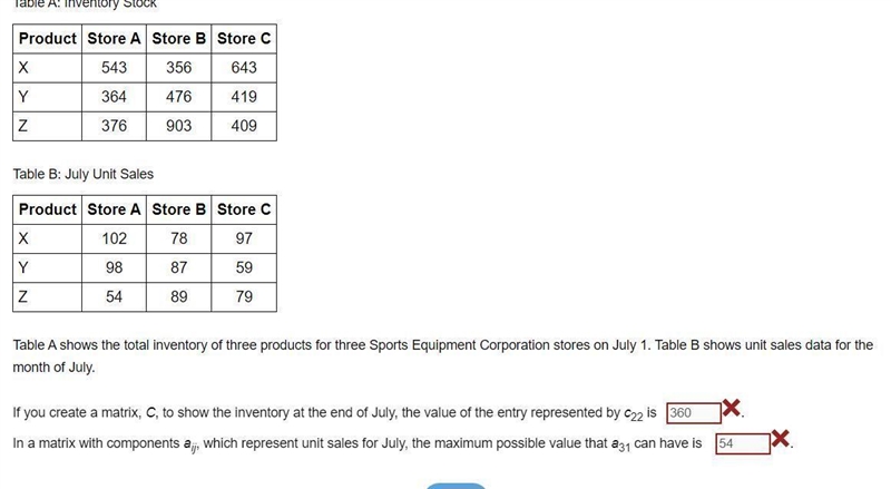 If you create a matrix, C, to show the inventory at the end of July, the value of-example-1