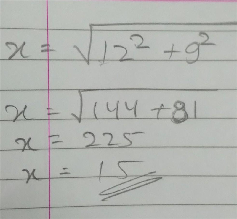 Find the value of x that makes this a right triangle.-example-1