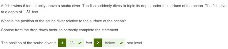 A fish swims 6 feet directly above a scuba diver. The fish suddenly dives to triple-example-1