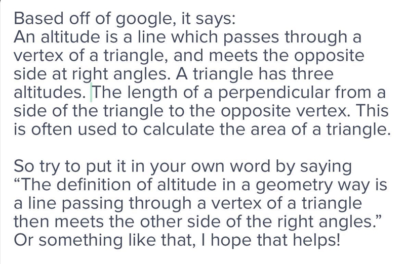 Define altitude in a geometric way. (in geometry)-example-1