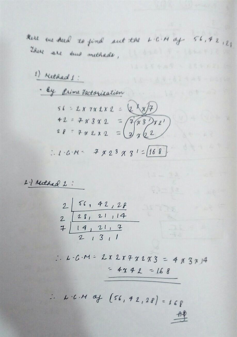 Find Lowest common factor of following questions . 56, 42, 28​-example-1