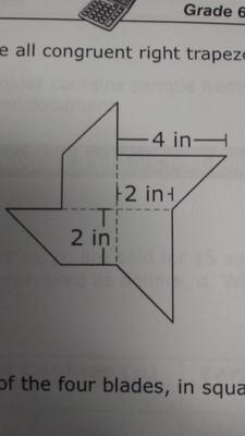 A pinwheel's four blades are all congruent right trapezoids. 4 in 2 in 2 in What is-example-1