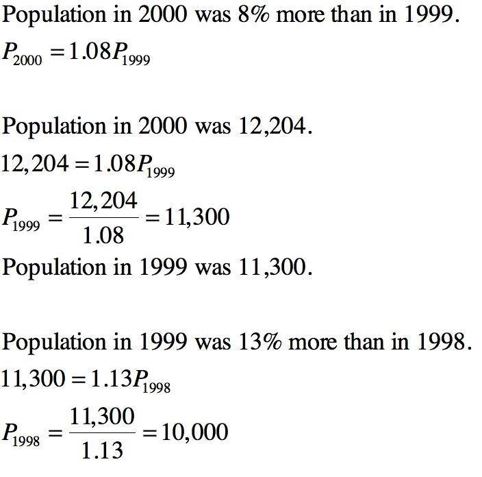 In 1999 the student enrollment at a college was 13% more than it was in 1998 if the-example-1