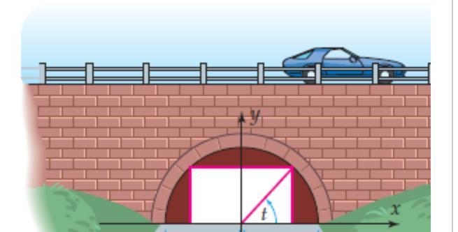 A tunnel has a semicircular cross-section and a diameter of 10 m. If the roof of a-example-1